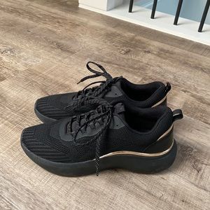 Black with gold sneakers